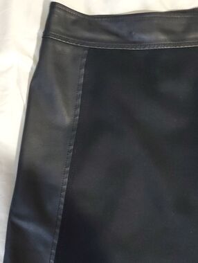 LOFT Black Faux Leather Skirt